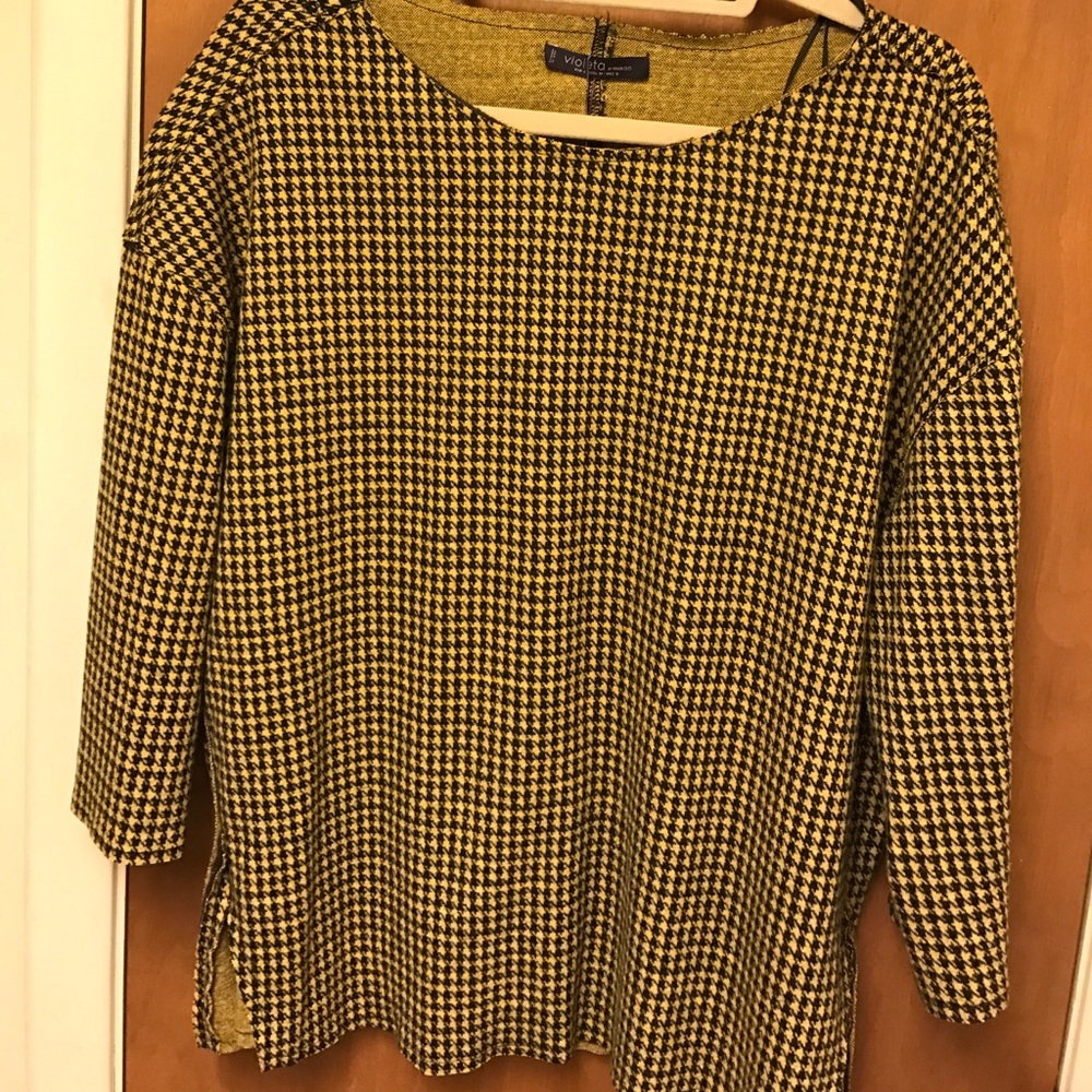 HoundsTooth Top by Violeta By Mango -NWT